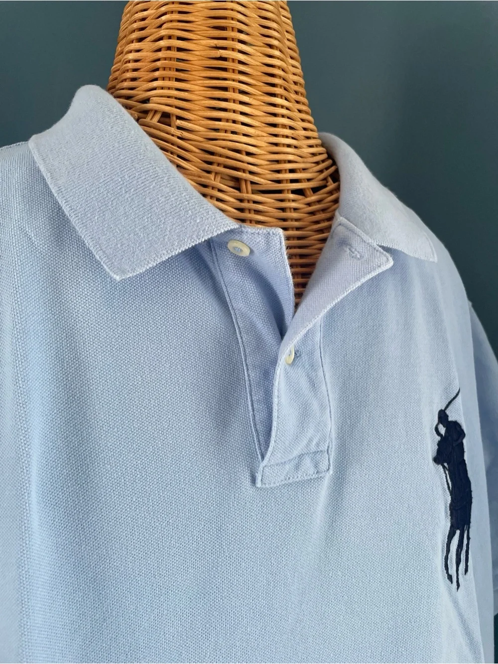 Polo Ralph Lauren Big Pony Shirt Men’s XXL Custom Slim Fit Short Sleeve Blue